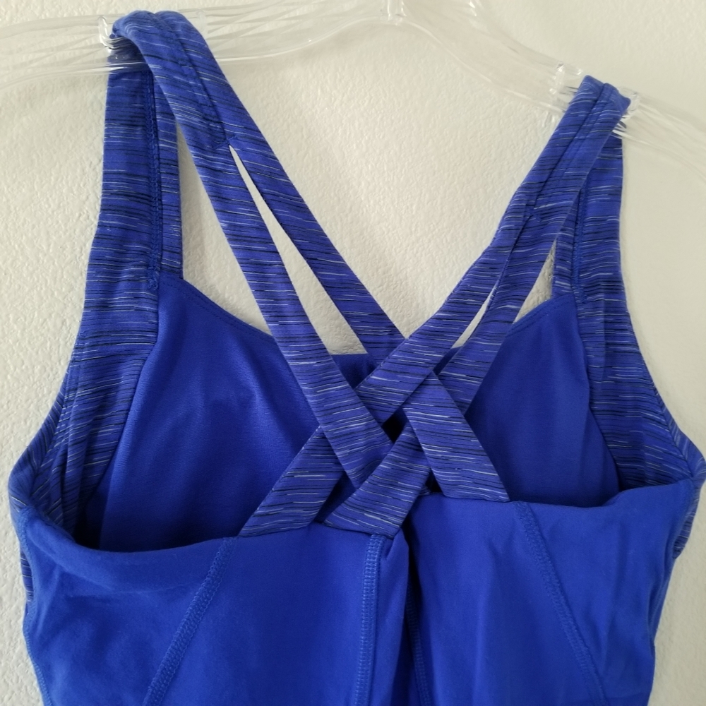 Lucy Activewear Fitted Tank Top Blue w/ Bra EUC - Picture 4 of 7